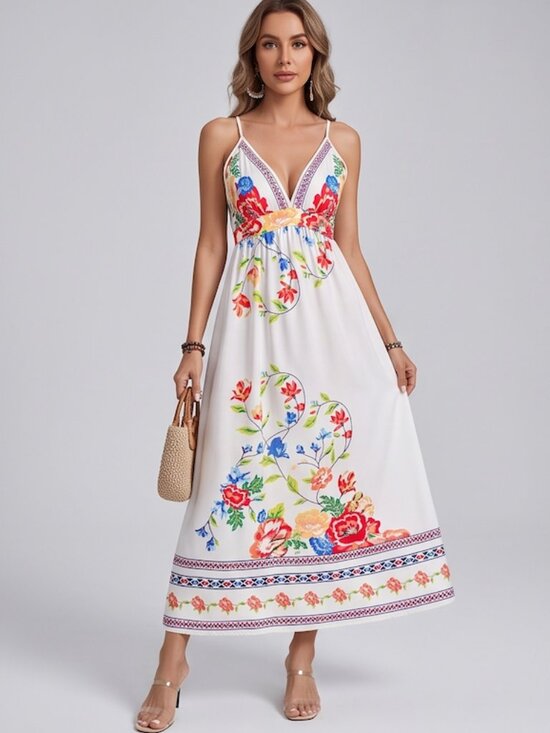 By Design Dresses & Skirts - LAST ONE 🔥 White Floral Backless Maxi Dress